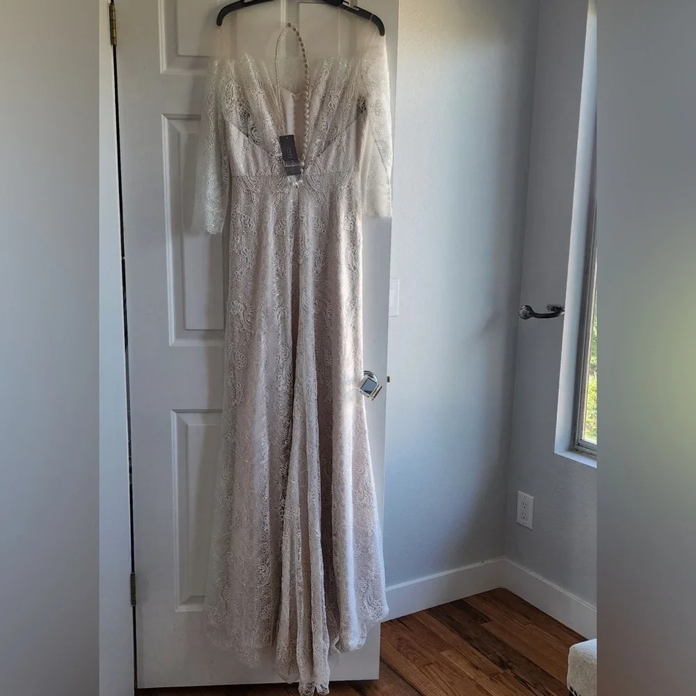 NEW BHLDN JENNY YOO CANDELA LACE WEDDING DRESS GOWN - Picture 10 of 13